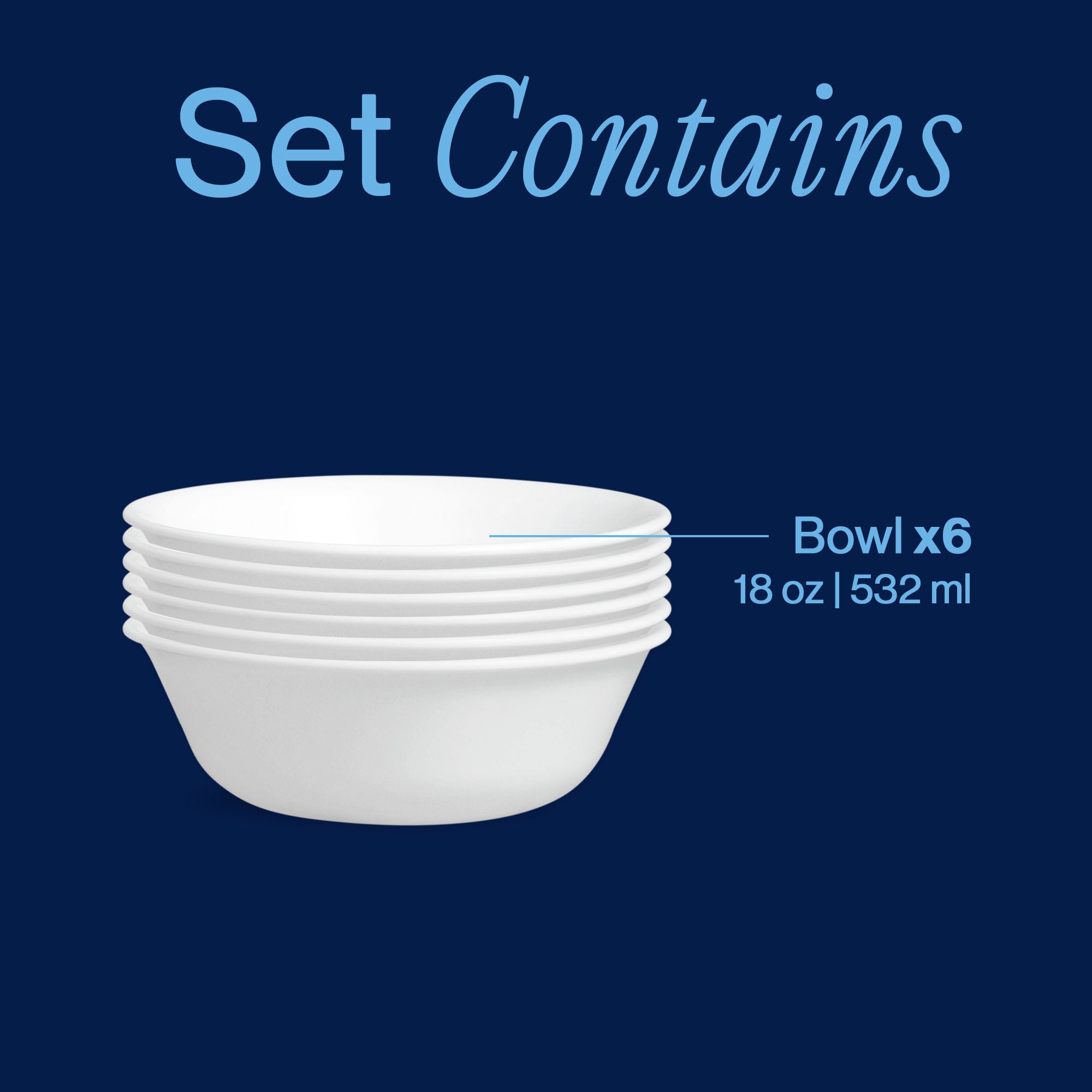 Corelle® Winter Frost White 18-ounce Cereal Bowls, 6-pack - Image 3