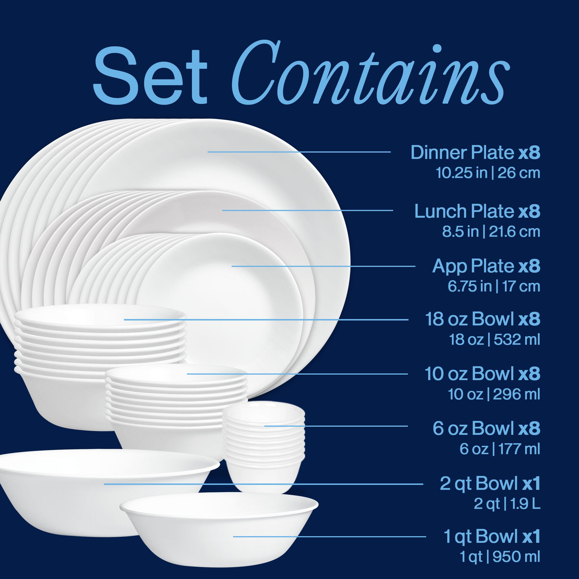 Corelle® Winter Frost White 50-piece Dinnerware Set, Service for 8, EXCLUSIVE - Image 3
