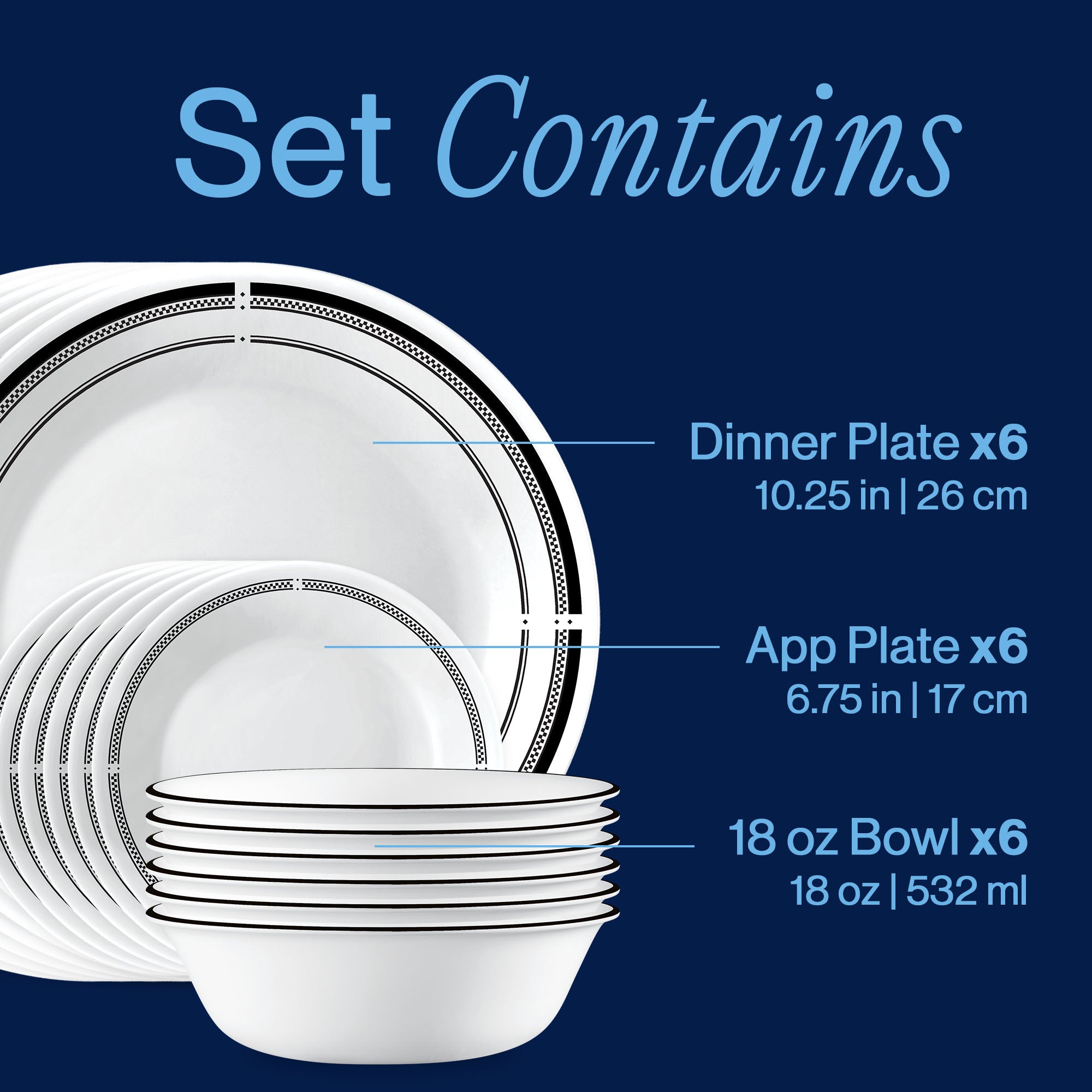 Corelle® Brasserie 18-piece Dinnerware Set, Service for 6 - Image 3