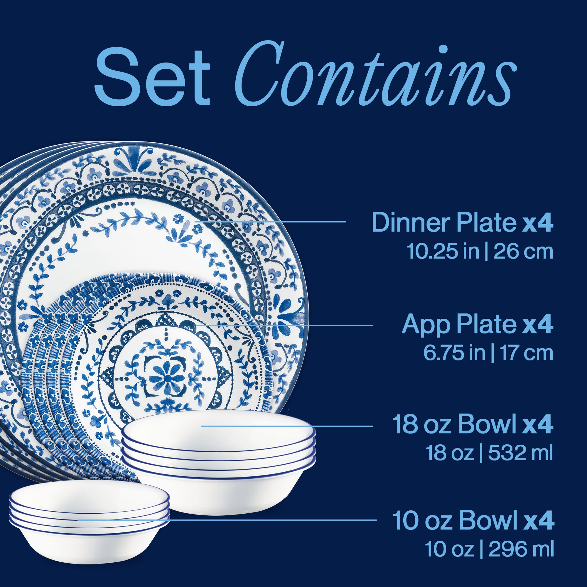 Corelle® Portofino 16-piece Dinnerware Set, Service for 4 - Image 3