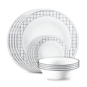 Corelle® Delicate Grid 12-piece Dinnerware Set, Service for 4