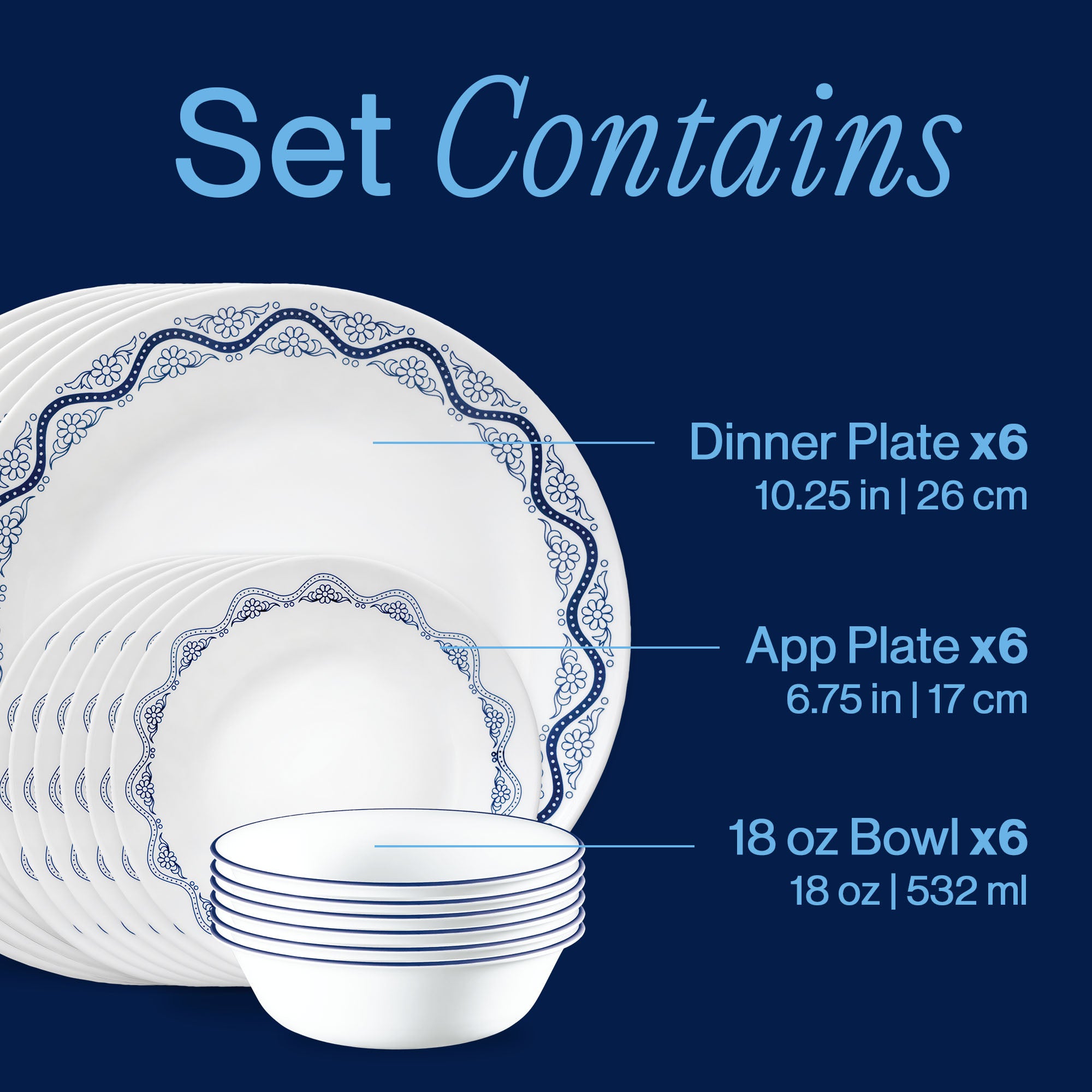 Corelle® Orleans 18-piece Dinnerware Set, Service for 6 - Image 3
