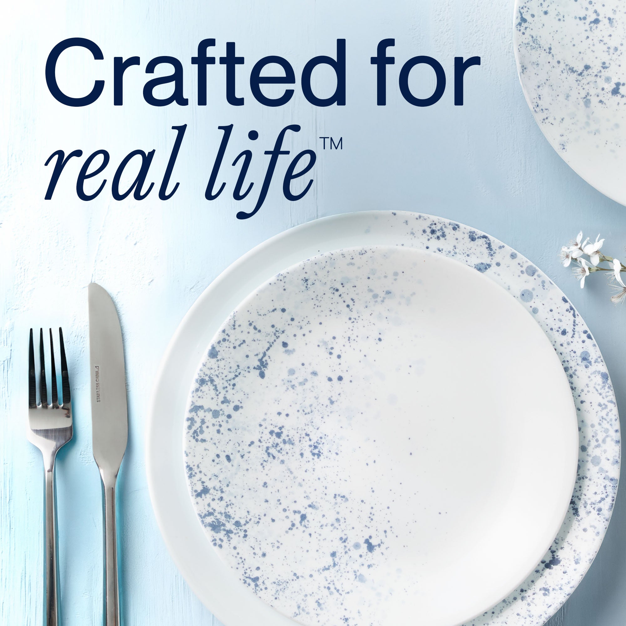 Corelle® Indigo Speckle 18-piece Dinnerware Set, Service for 6 - Image 6