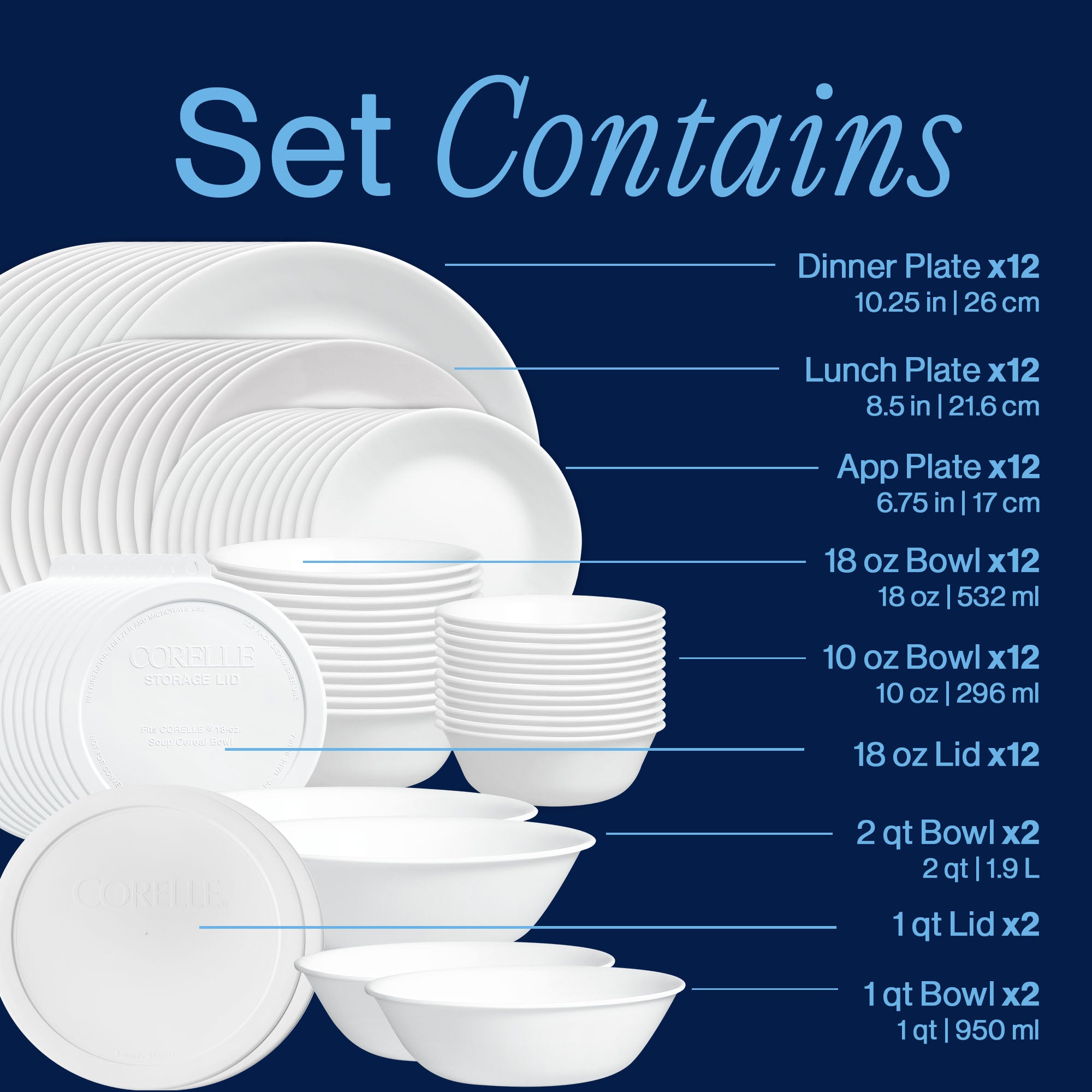 Corelle® Winter Frost White 78-piece Dinnerware Set, Service for 12 - Image 3