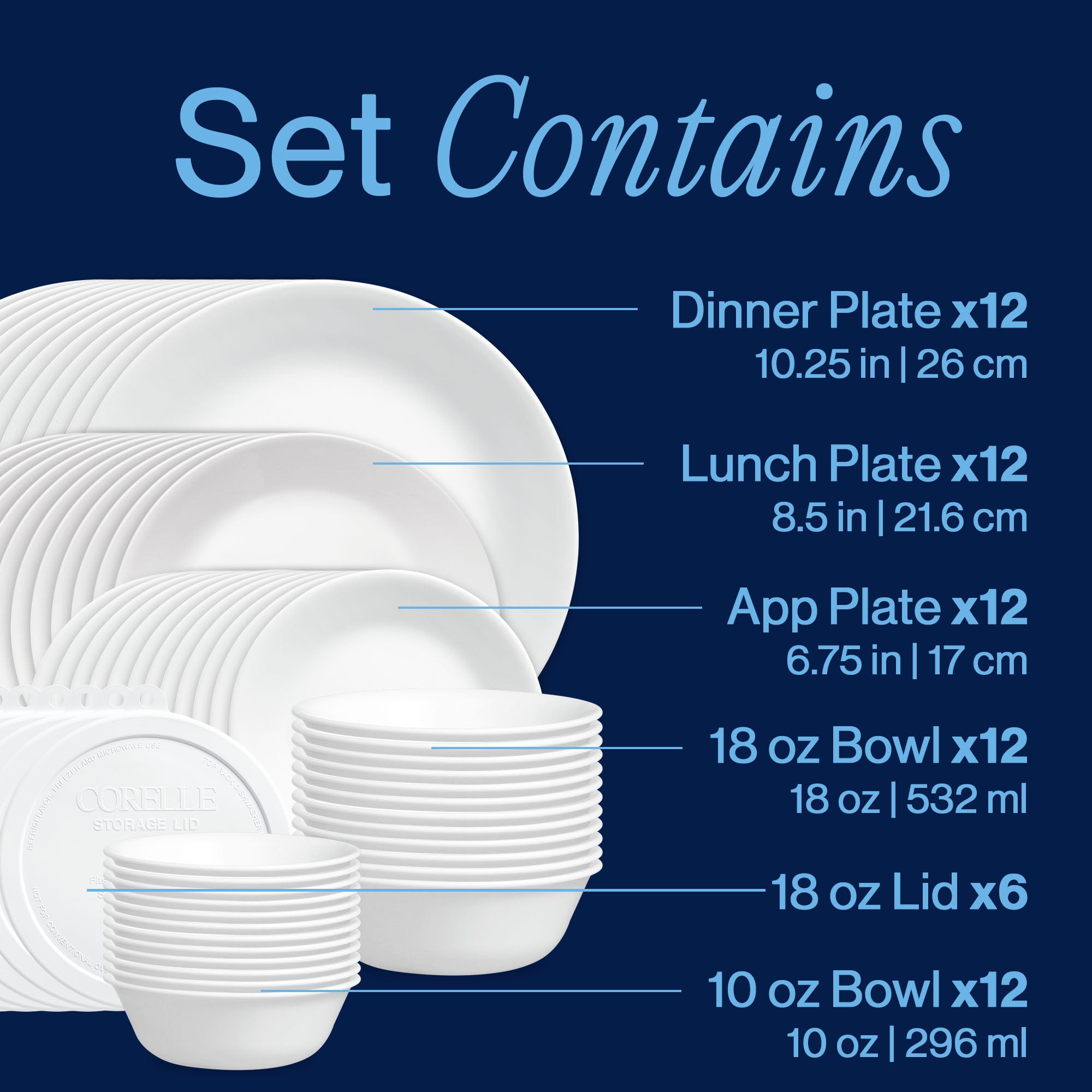 Corelle® Winter Frost White 66-piece Dinnerware Set, Service for 12 - Image 3