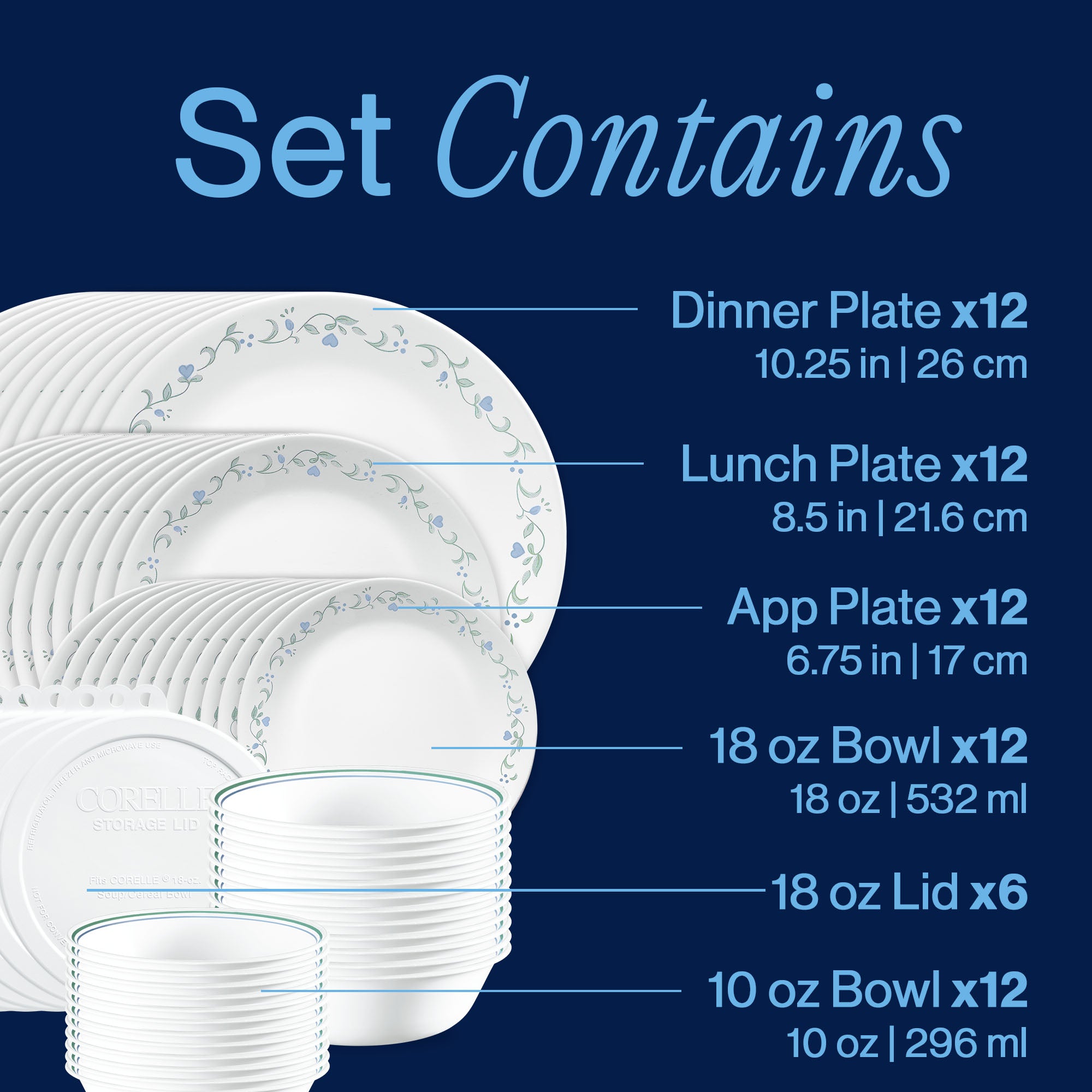 Corelle® Country Cottage 66-piece Dinnerware Set, Service for 12 - Image 2