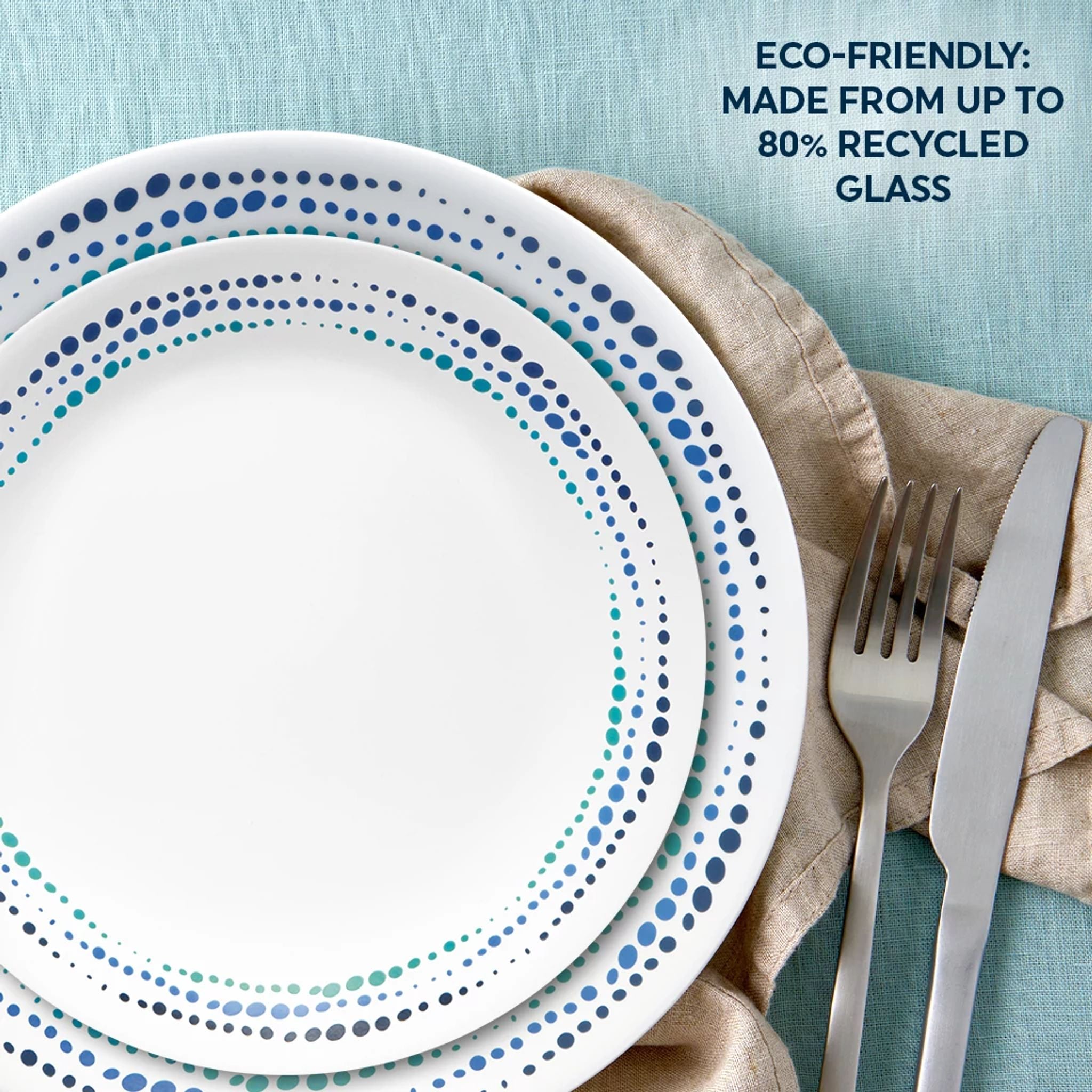Corelle® Ocean Blues 16-piece Mugless Dinnerware Set, Service for 4 - Image 6