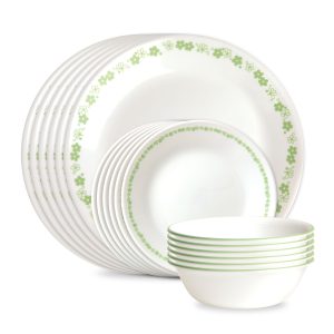 Corelle® Spring Blossom Green 18-piece Dinnerware Set, Service for 6