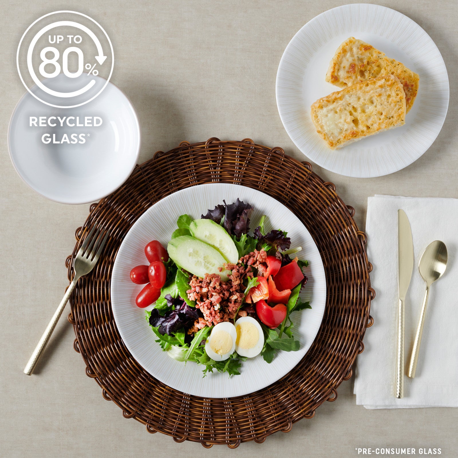 Corelle® Hushed Lines 12-piece Dinnerware Set, Service for 4 - Image 5