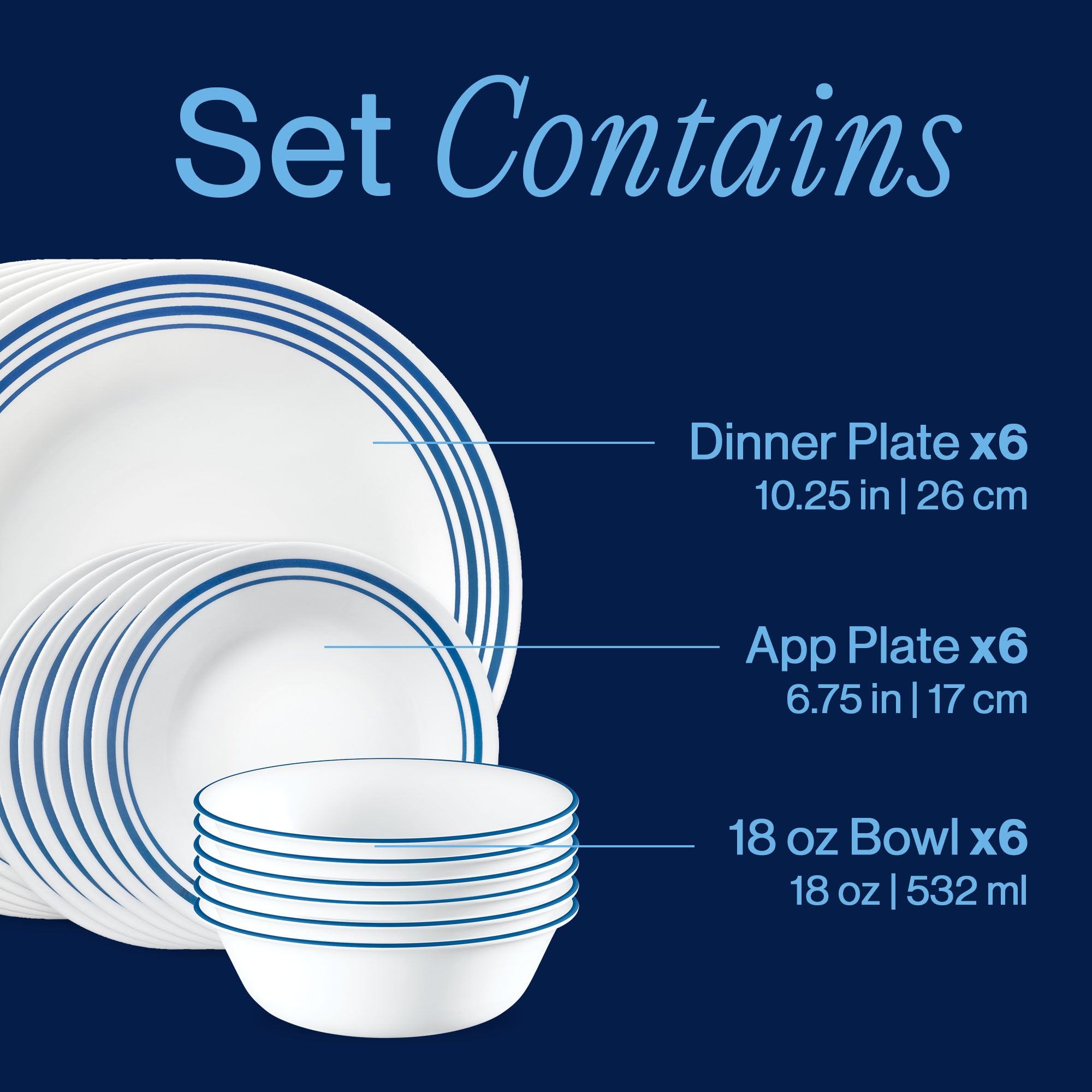 Corelle® Laila 18-piece Dinnerware Set, Service for 6 - Image 3
