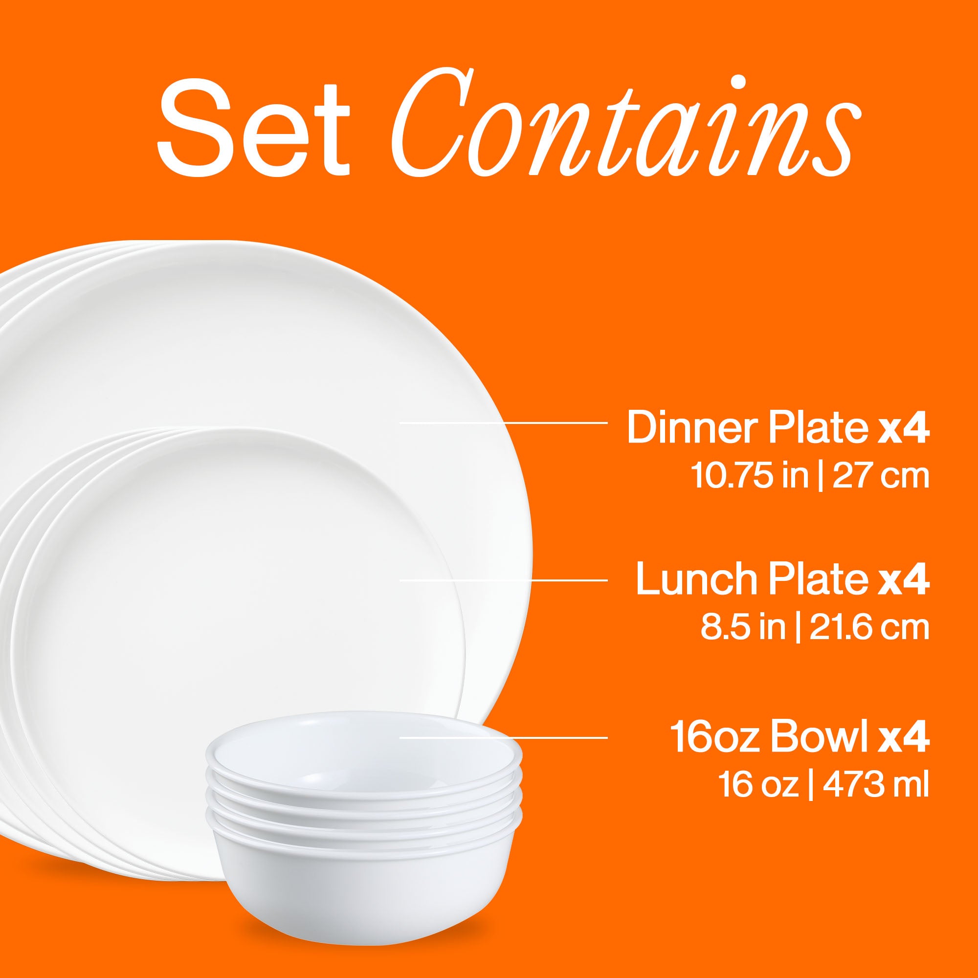 Corelle® Modern Rounds 12-piece Dinnerware Set, Service for 4 - Image 3
