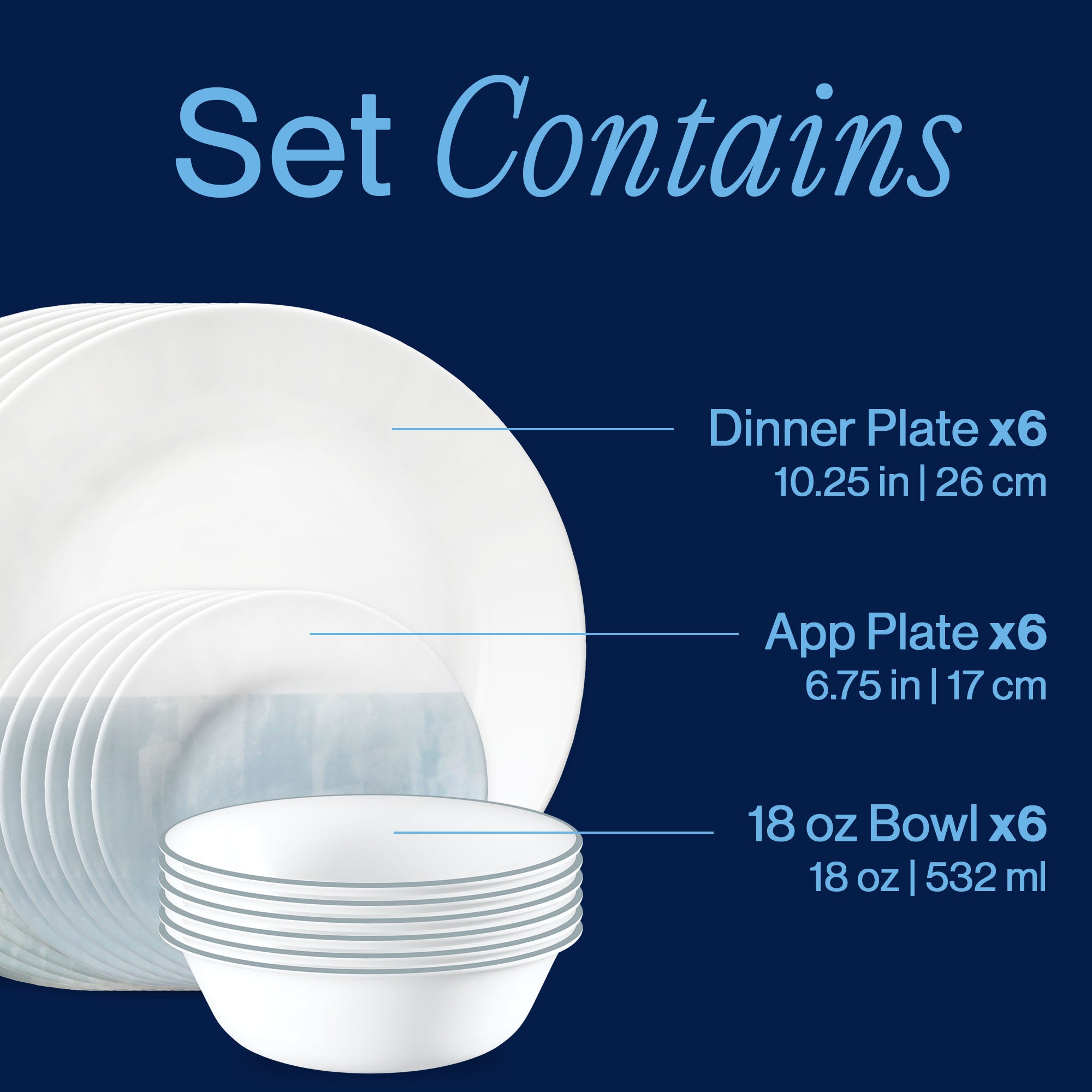 Corelle® Foggy Seas 18-piece Dinnerware Set, Service for 6 - Image 3