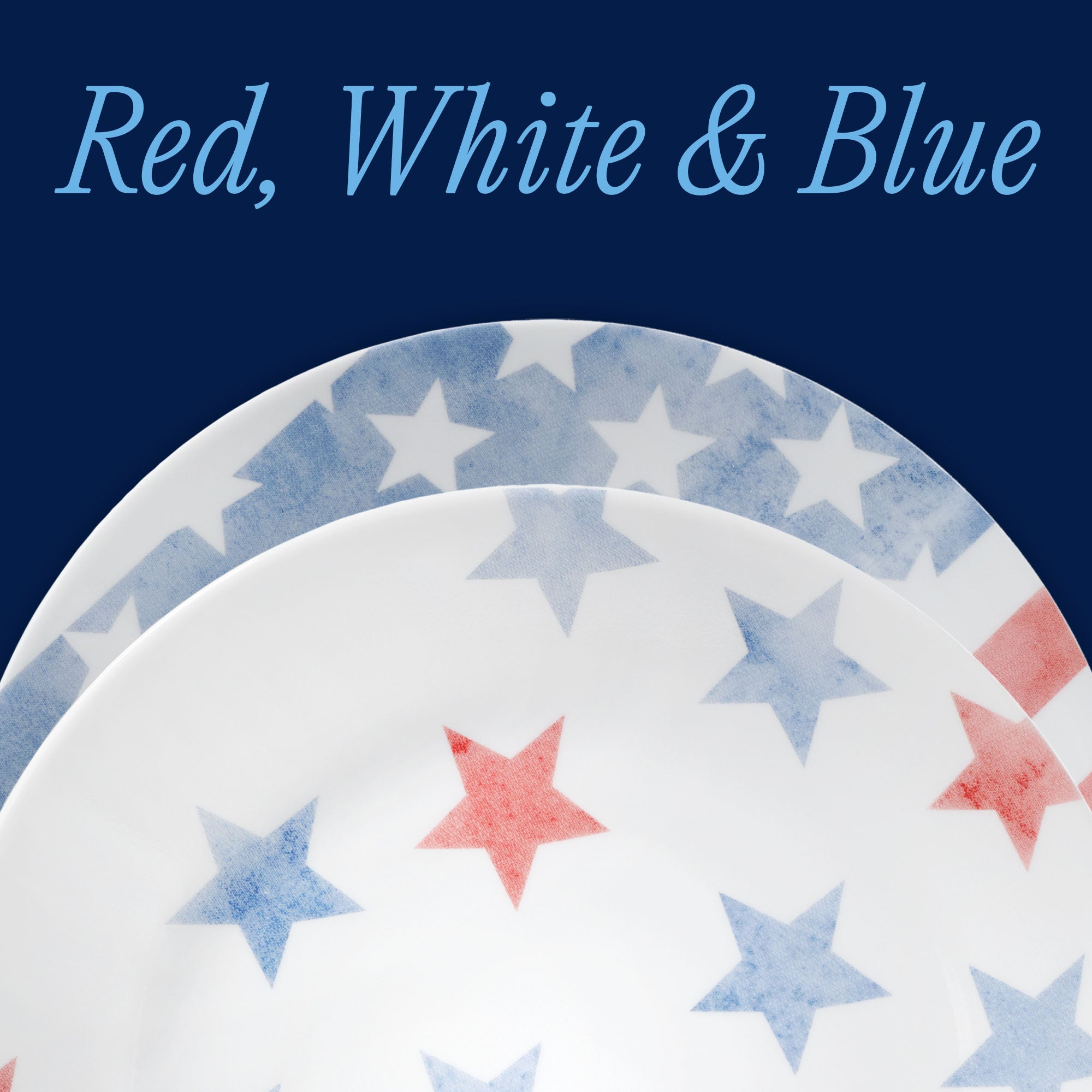 Corelle® Red, White, and Blue 8.5" Lunch Plate, 6-pack - Image 2